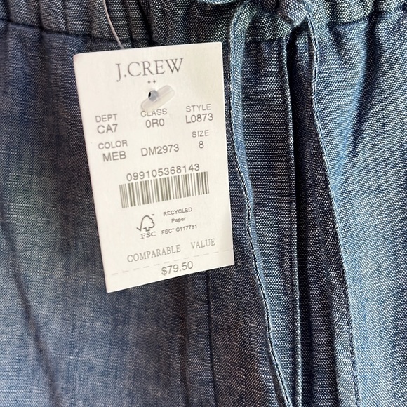 J Crew Chambray drawstring pant - Picture 6 of 7
